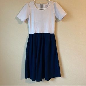 Lulaeoe Amelia xs blue and white dress